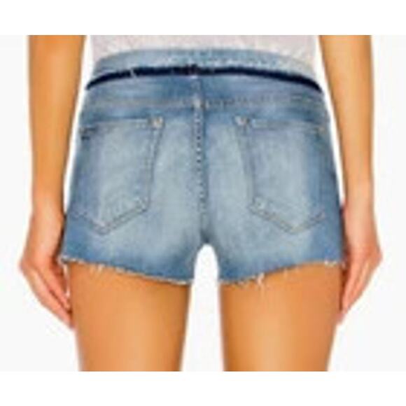 FRAME Le Cutoff  Tie-Waist Denim Jean Shorts, Released edges, Mid rise Sz 27 - Picture 3 of 11